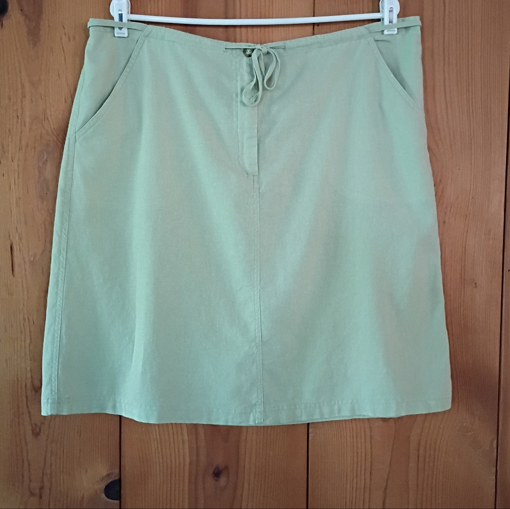 NWOT White Stag Linen Blend Drawstring Skirt Kneelength